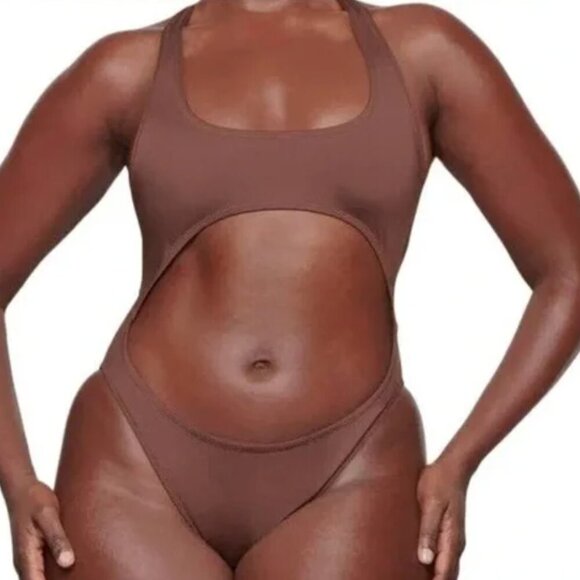 NWT Skims Cut Out Monokini in Cocoa Brown Size Large - Picture 1 of 3